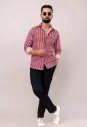 Crimson Edge Striped Shirt