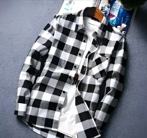 Monochrome Checkmate Flannel Shirt